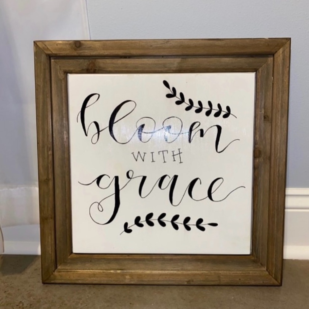 "Bloom with Grace" Wall Decor Sign